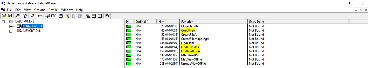 Lab01-01.exe Imports