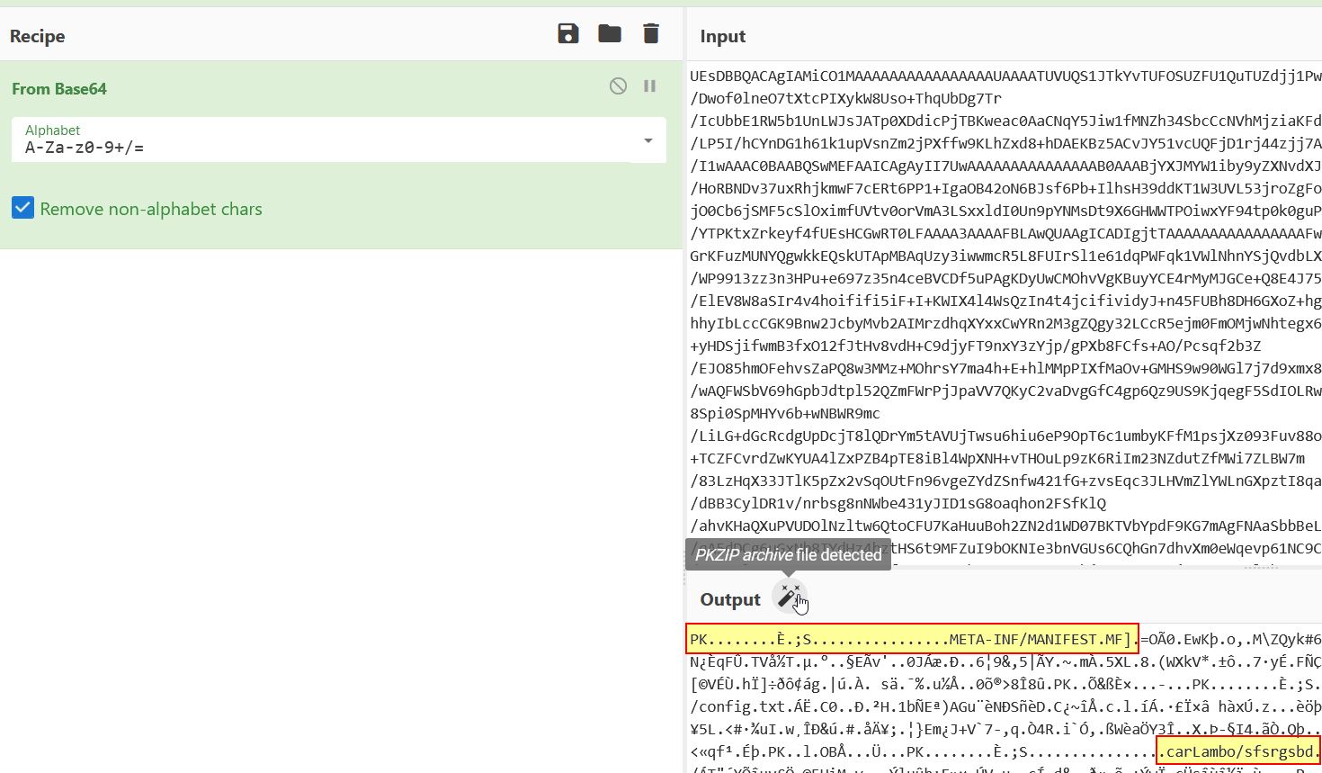 Reveal Java Archive - CyberChef